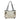 ☆ Chloe 蔻依 Grey Navy & Beige Canvas, Calfskin Clover Tote Bag 灰藍色, 淺褐色帆布, 小牛皮托特袋-267024998
